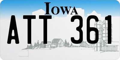 IA license plate ATT361