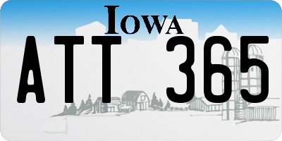 IA license plate ATT365