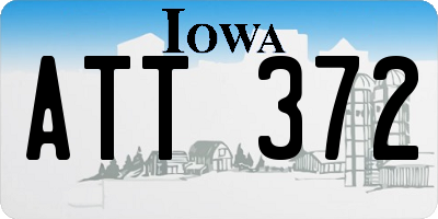 IA license plate ATT372
