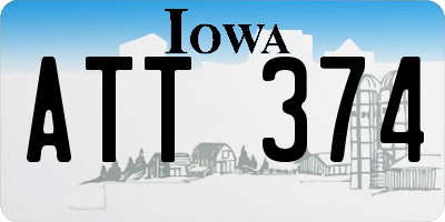 IA license plate ATT374