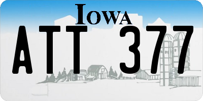 IA license plate ATT377
