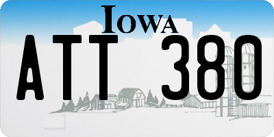 IA license plate ATT380