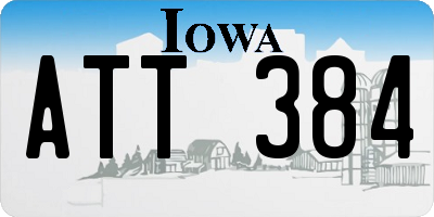 IA license plate ATT384