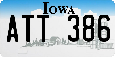 IA license plate ATT386
