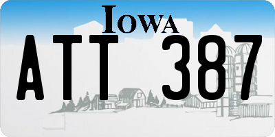 IA license plate ATT387