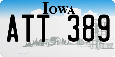 IA license plate ATT389