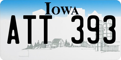 IA license plate ATT393