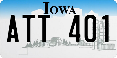 IA license plate ATT401