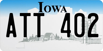 IA license plate ATT402