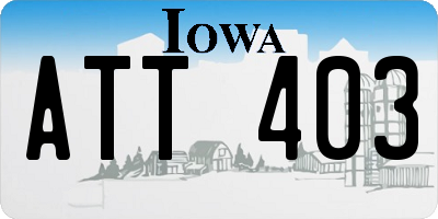 IA license plate ATT403