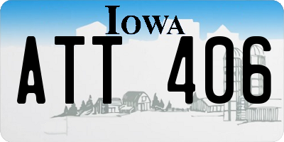 IA license plate ATT406