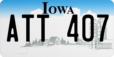 IA license plate ATT407