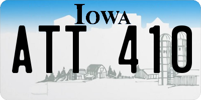 IA license plate ATT410