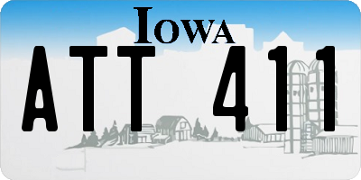 IA license plate ATT411