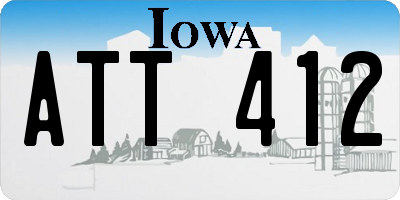 IA license plate ATT412