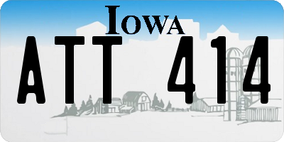 IA license plate ATT414