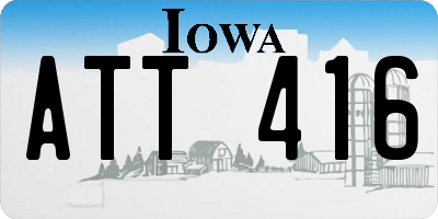 IA license plate ATT416