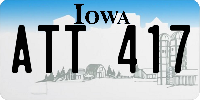 IA license plate ATT417