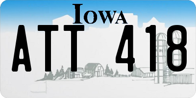 IA license plate ATT418