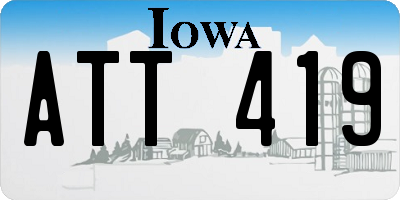 IA license plate ATT419