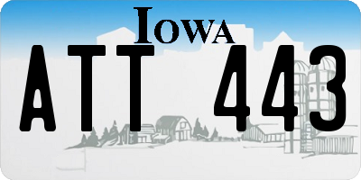 IA license plate ATT443