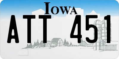IA license plate ATT451