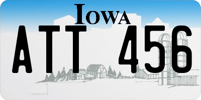 IA license plate ATT456