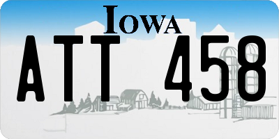 IA license plate ATT458