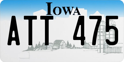 IA license plate ATT475