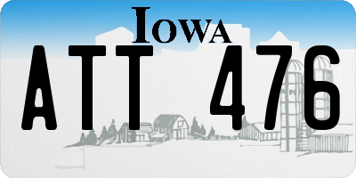IA license plate ATT476