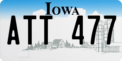 IA license plate ATT477