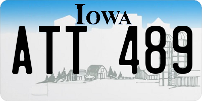 IA license plate ATT489