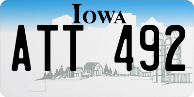 IA license plate ATT492