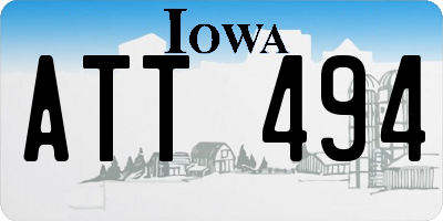 IA license plate ATT494