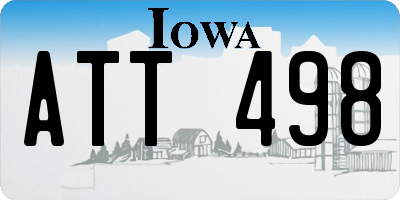 IA license plate ATT498