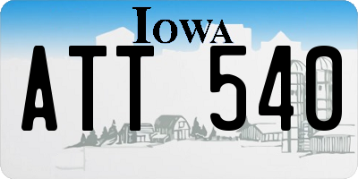 IA license plate ATT540