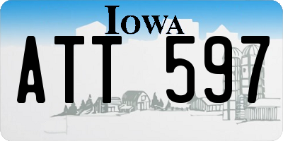 IA license plate ATT597