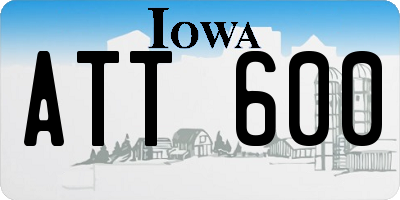 IA license plate ATT600