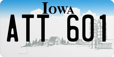 IA license plate ATT601