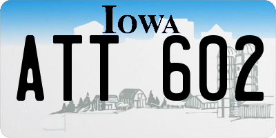 IA license plate ATT602