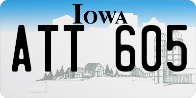 IA license plate ATT605