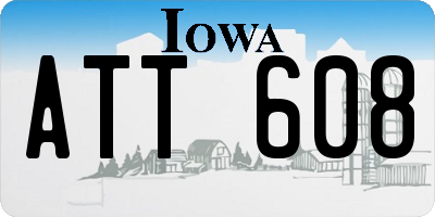 IA license plate ATT608