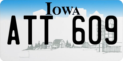 IA license plate ATT609