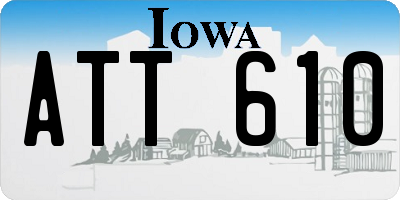 IA license plate ATT610