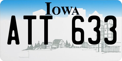 IA license plate ATT633