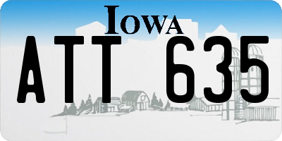 IA license plate ATT635
