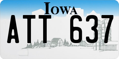 IA license plate ATT637