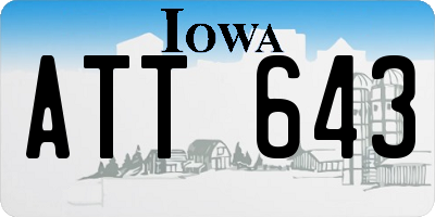 IA license plate ATT643
