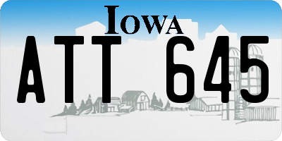 IA license plate ATT645