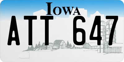 IA license plate ATT647